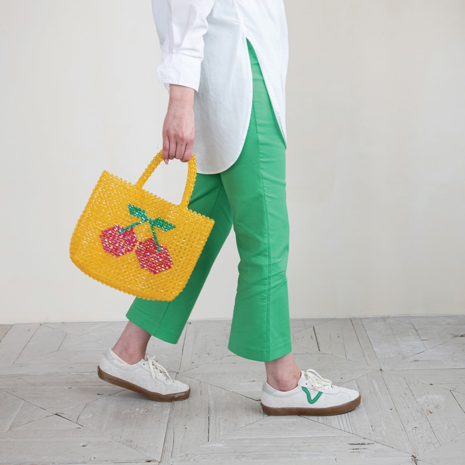 Beaded Fruit & Heart Mini Handbag — Orange