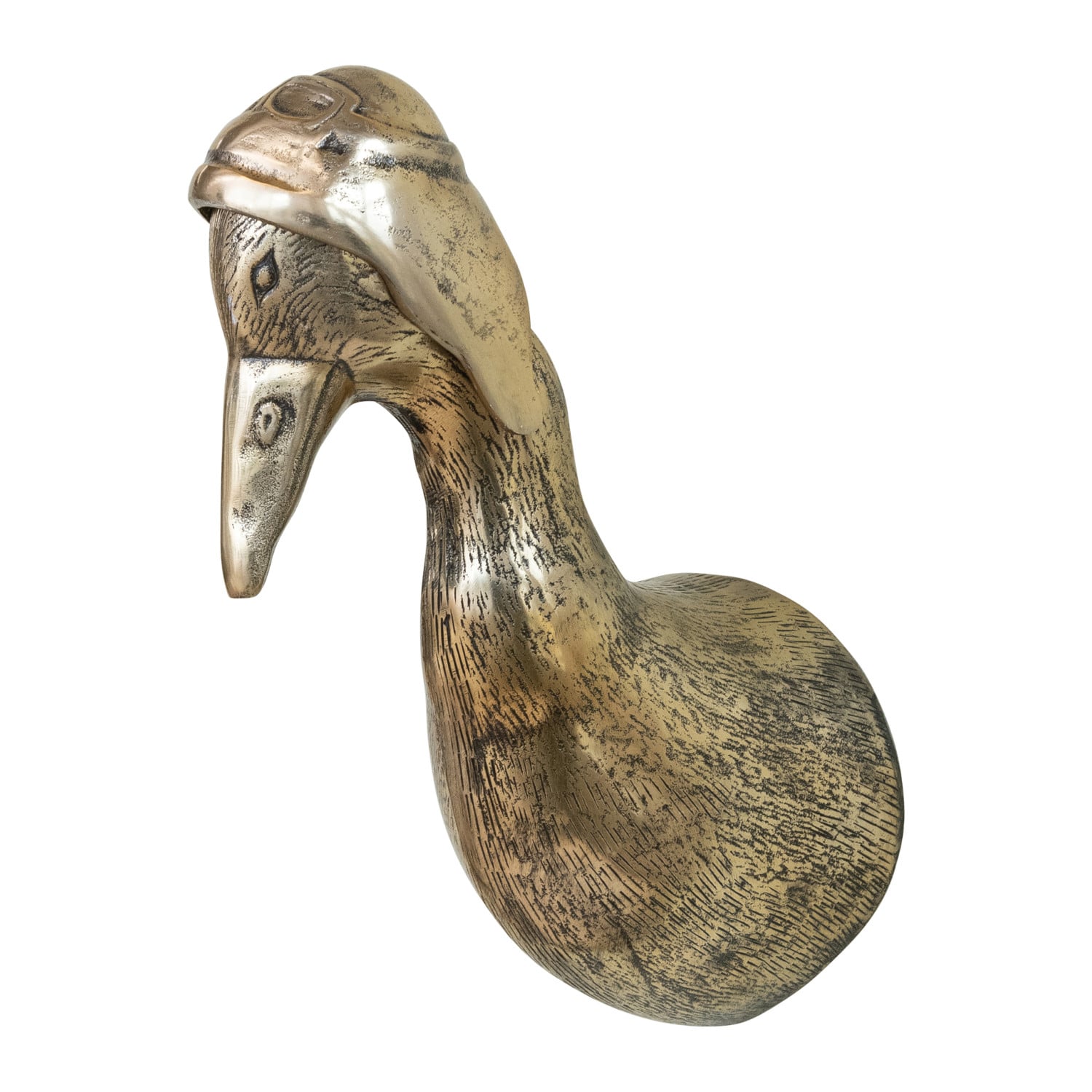 Brass Duck Head Wall Decor with Flight Hat