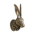Antique Brass Rabbit Wall Sculpture with Ruff Collar