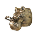 Antique Brass Hippo Wall Sculpture with Glasses