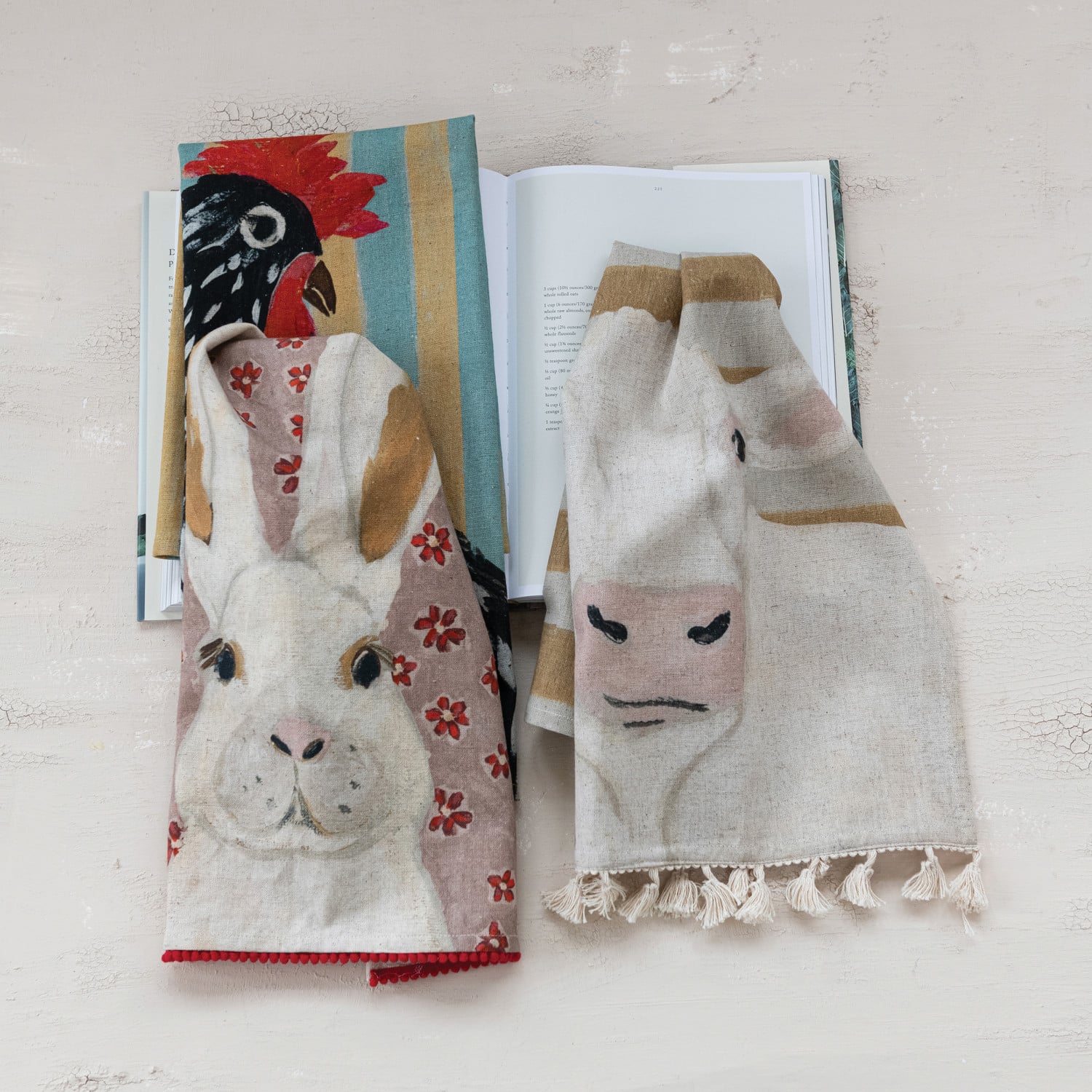 Rustic Farmhouse Cotton Tea Towel