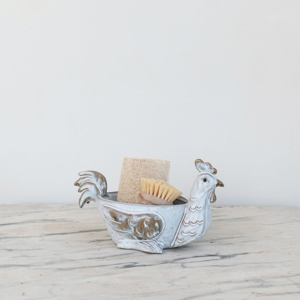 Whimsical Hen Ceramic Sponge Holder