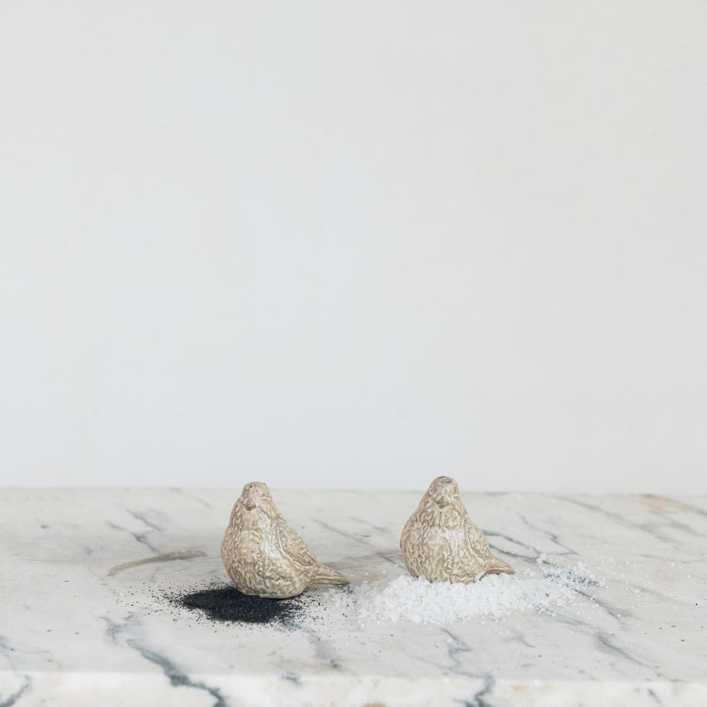 Reactive Glaze Bird Salt & Pepper Shakers