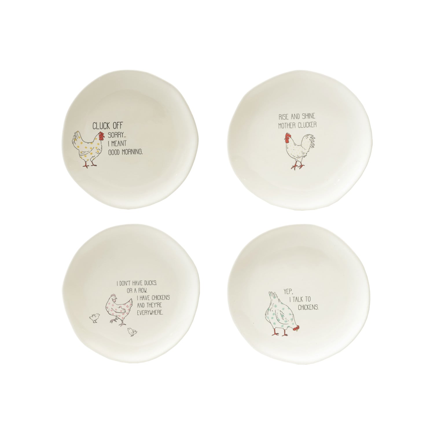 Charming Chicken Illustration Trinket Plate