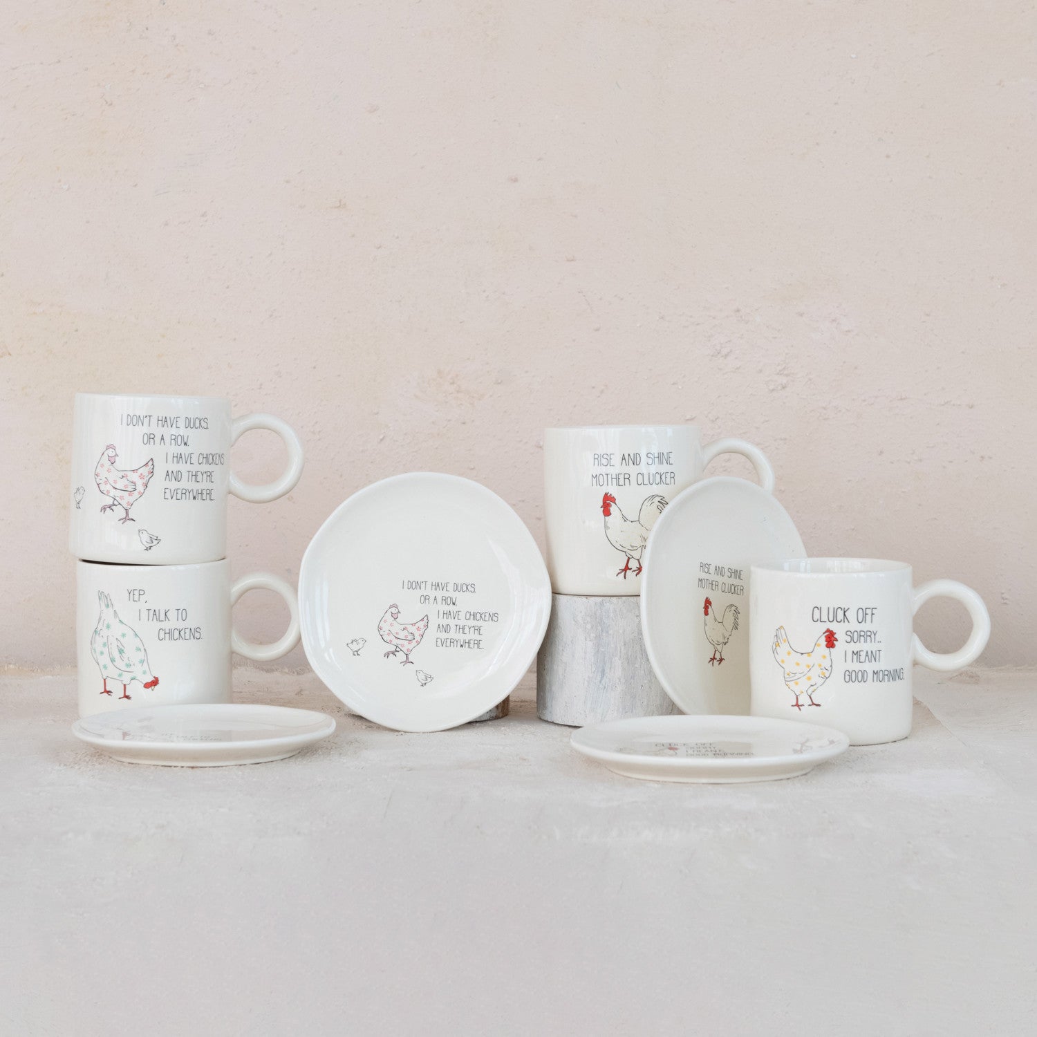 Charming Chicken Illustration Trinket Plate