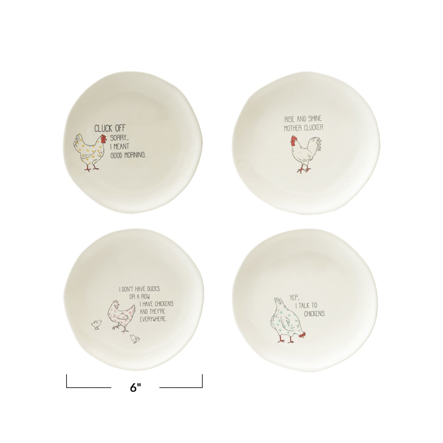 Charming Chicken Illustration Trinket Plate