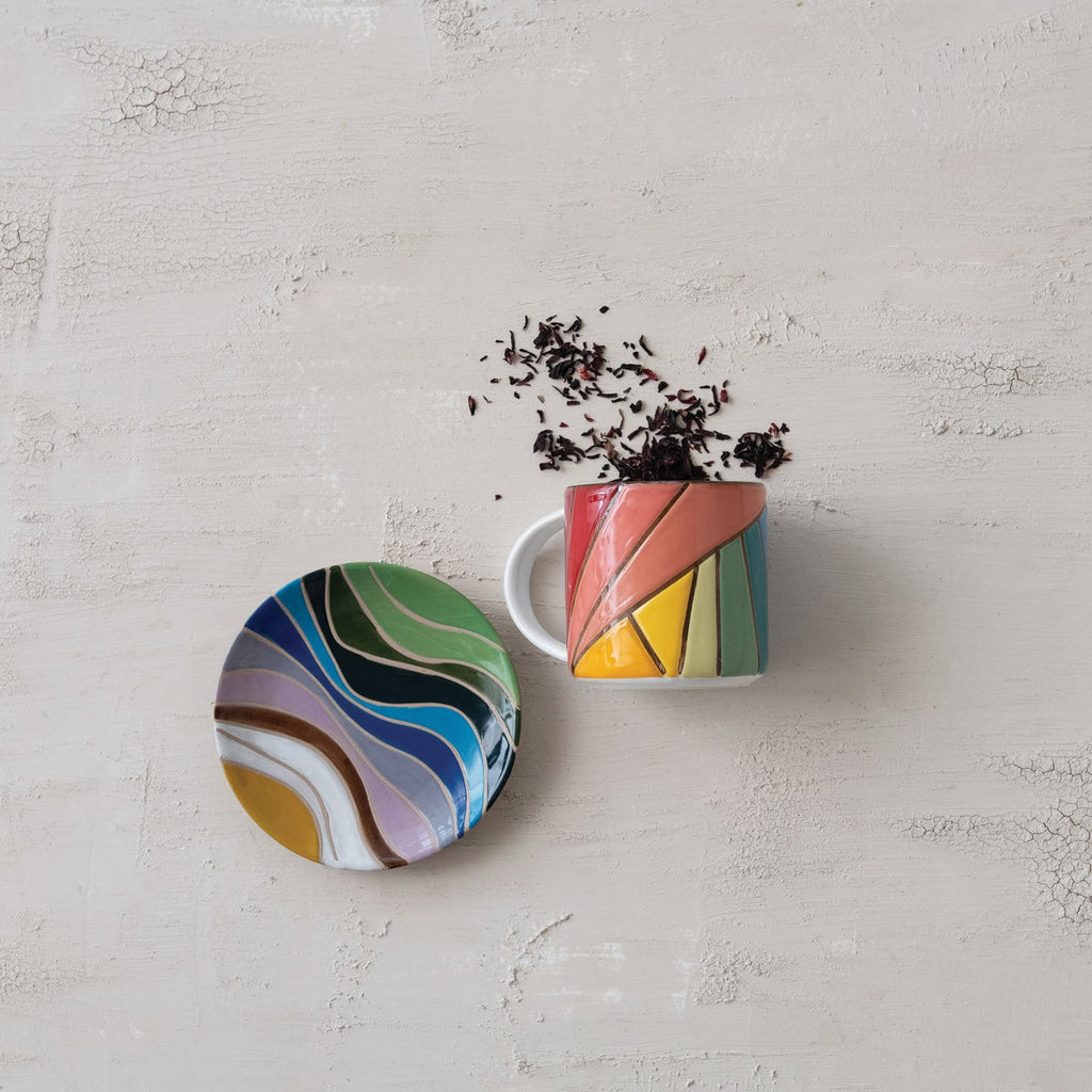 Hand-Painted Multicolor Ceramic Mug