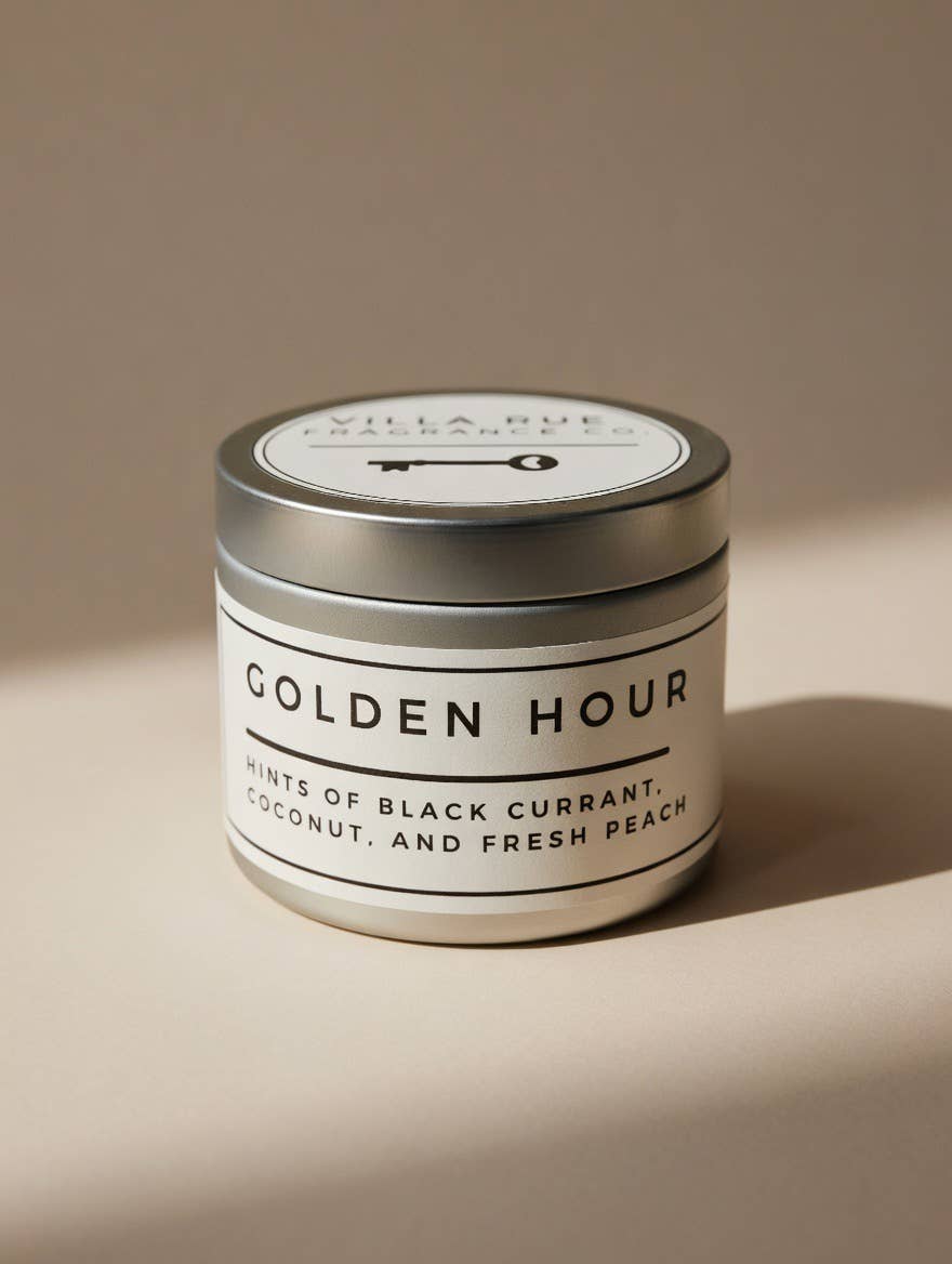 Villa Rue golden hour soy candle — 4oz Tin