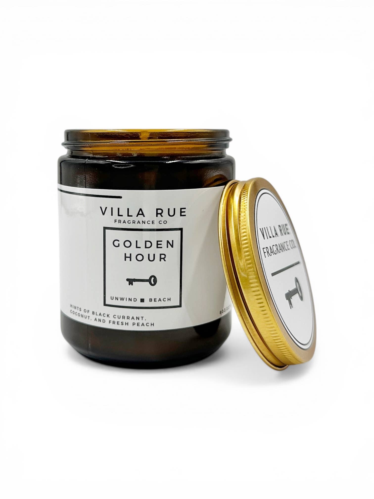 Villa Rue golden hour soy candle — 8oz Amber Jar