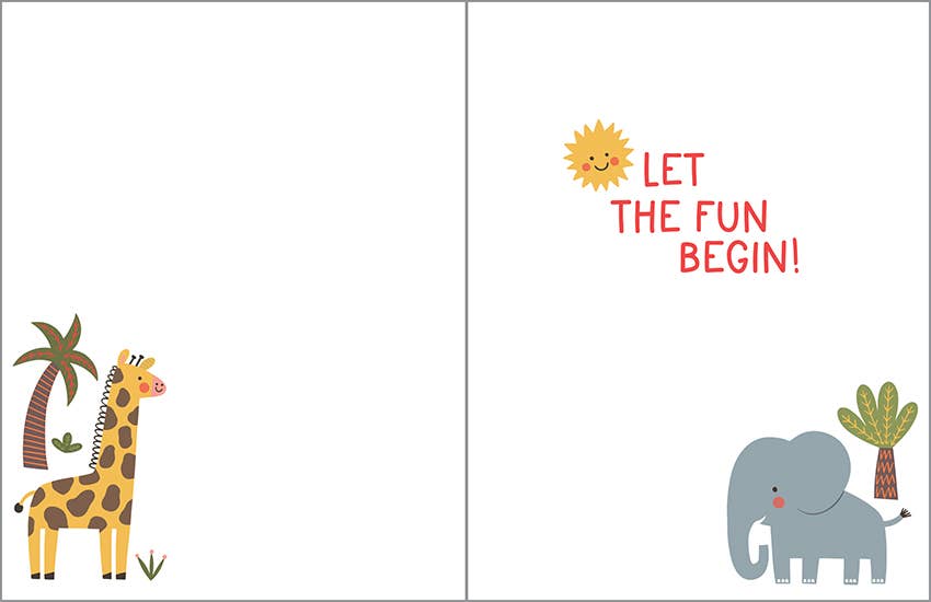 Gina B Birthday Card — Kids' Jungle Animals