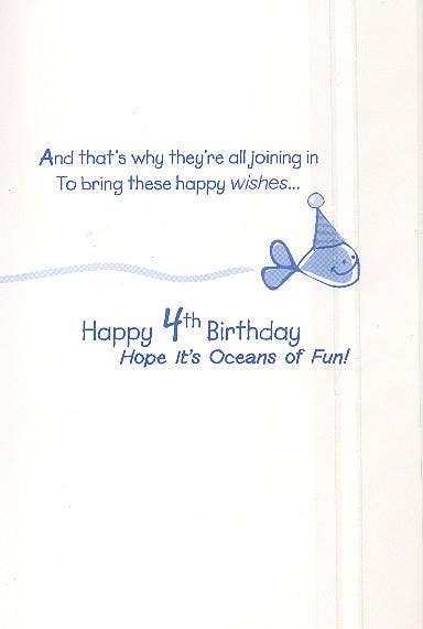 Birthday Balloons Age 4 Card for Boys