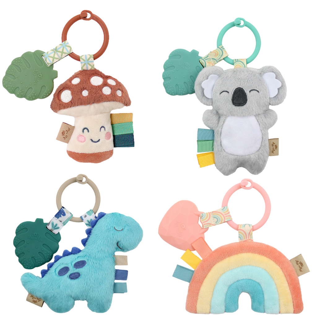 Itzy Ritzy Plush Pal Teether - Dino, Mushroom, Rainbow