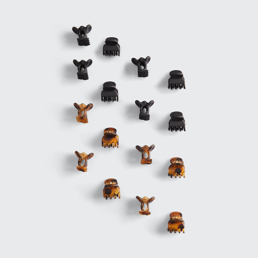Kitsch Mini Classic Claw Clips — Black & Tort (16-Pack)