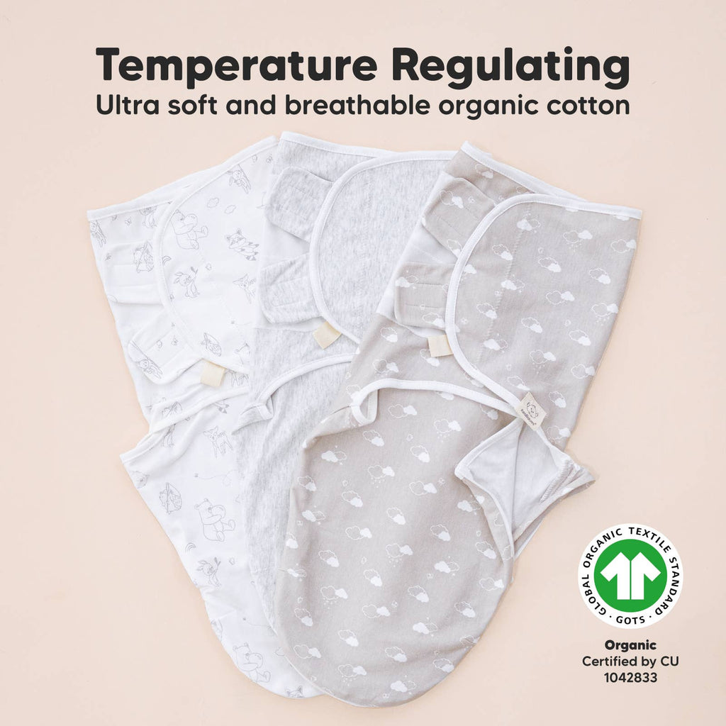KeaBabies Soothe Zippy Swaddle Sacks — Aspire (3-Pack, 0-3 Months)