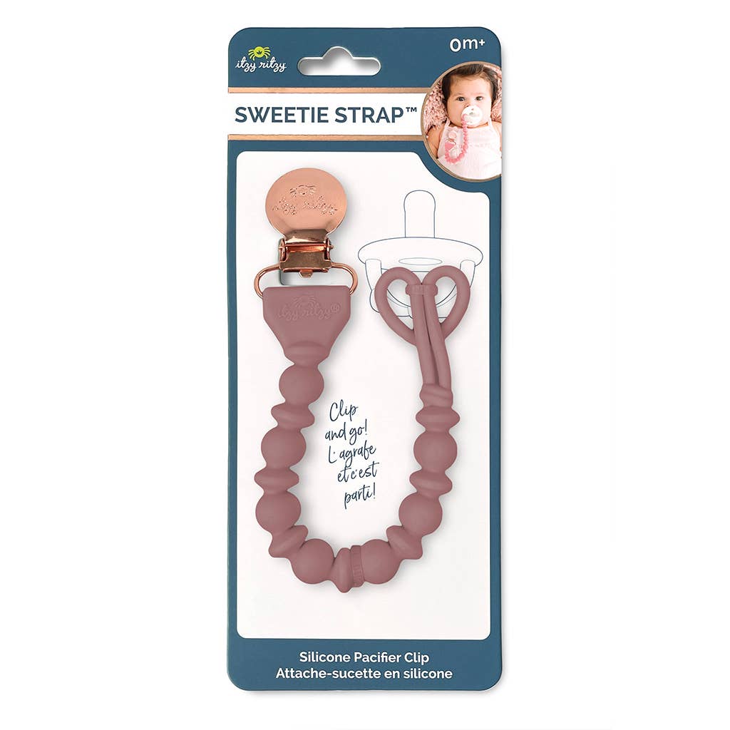 Itzy Ritzy Sweetie Strap Silicone Pacifier Clip