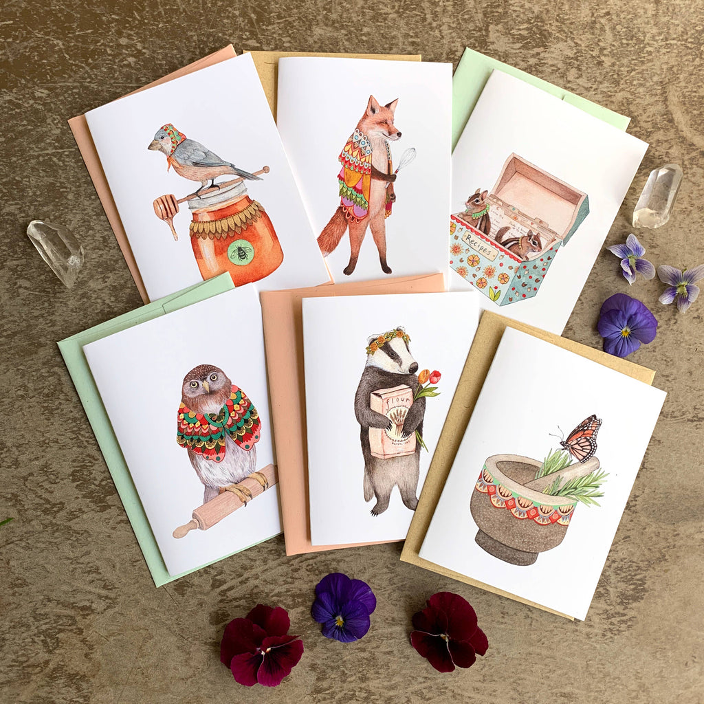 Polanshek of the Hills Woodland Kitchen Card Set — Boxed Set of 6