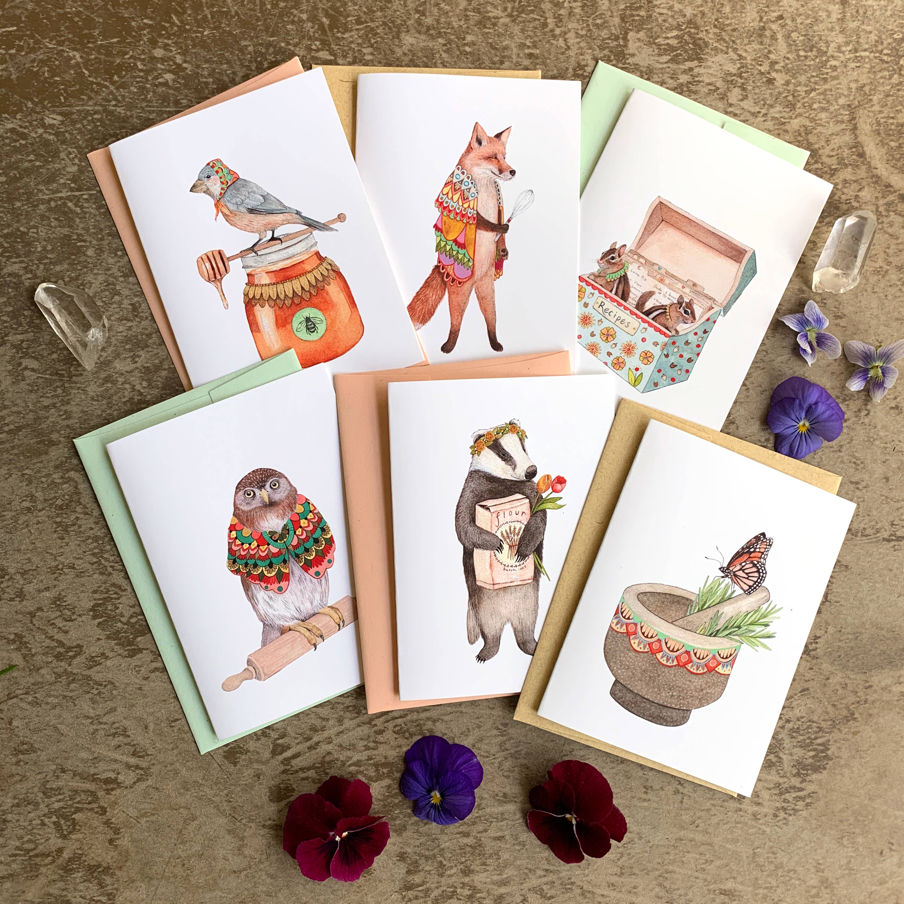 Polanshek of the Hills Woodland Kitchen Card Set — Boxed Set of 6