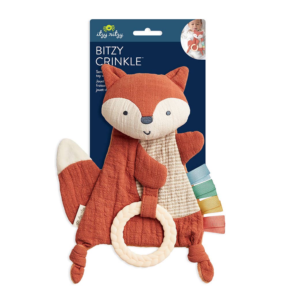 Itzy Ritzy Fox Bitzy Crinkle Sensory Toy with Teether