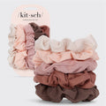 Kitsch Textured Scrunchies — Terracotta (5-Pack Set)