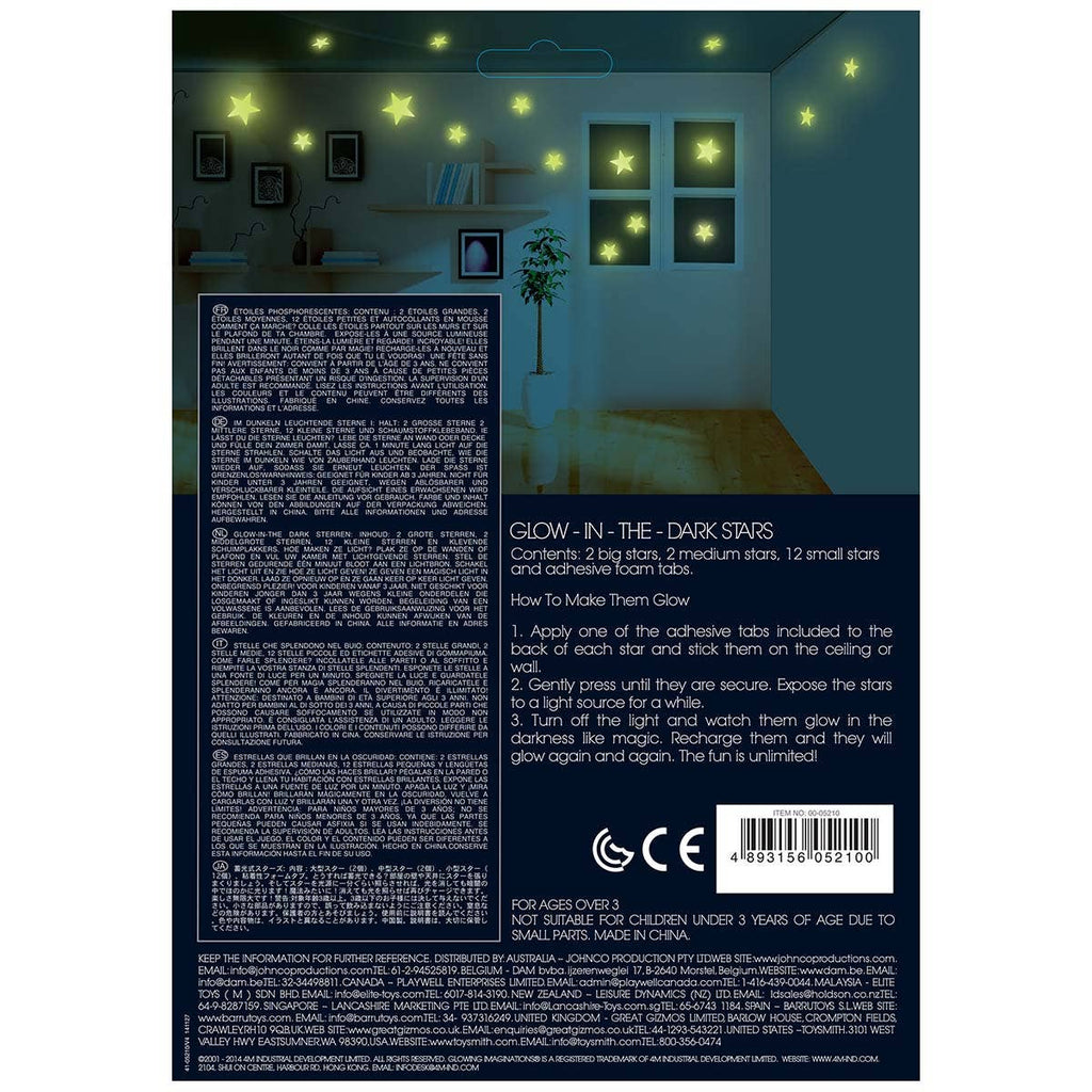 Toysmith 4M Glow-in-the-Dark Stars (16-Piece)
