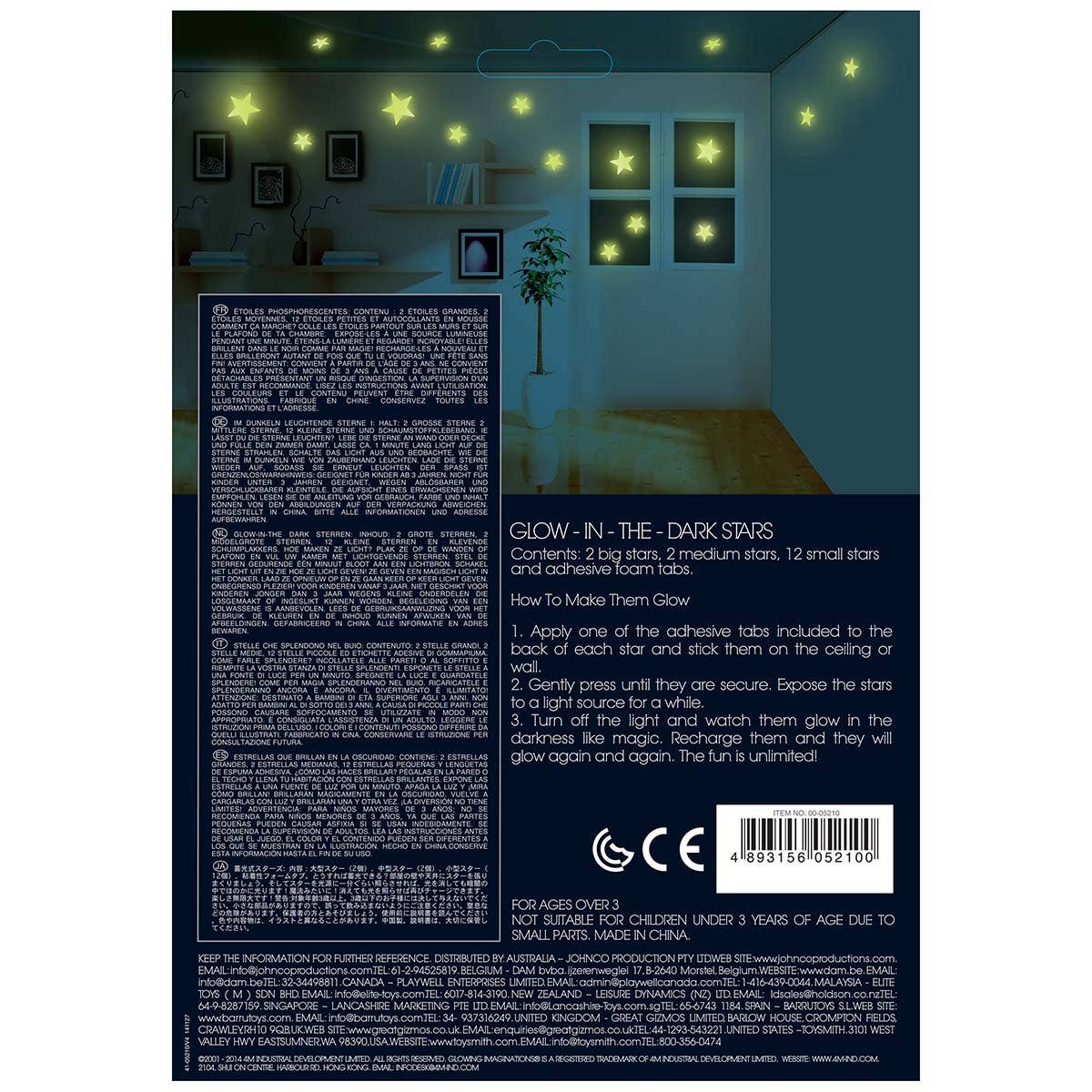 Toysmith 4M Glow-in-the-Dark Stars (16-Piece)
