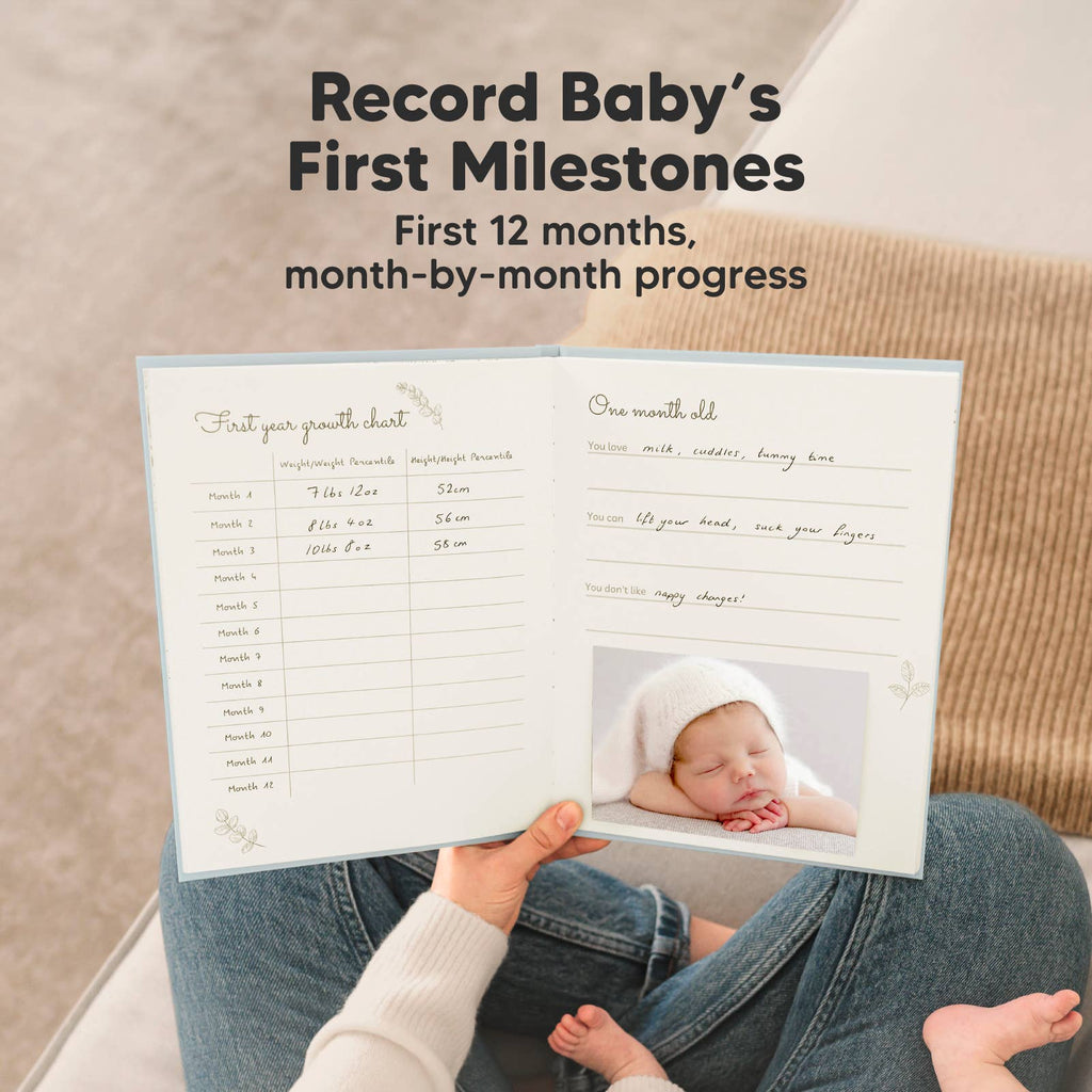 KeaBabies Sketch Baby Memory Book — Sky Blue