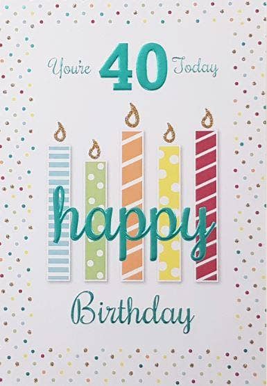 Bold 40th Birthday Celebration Card