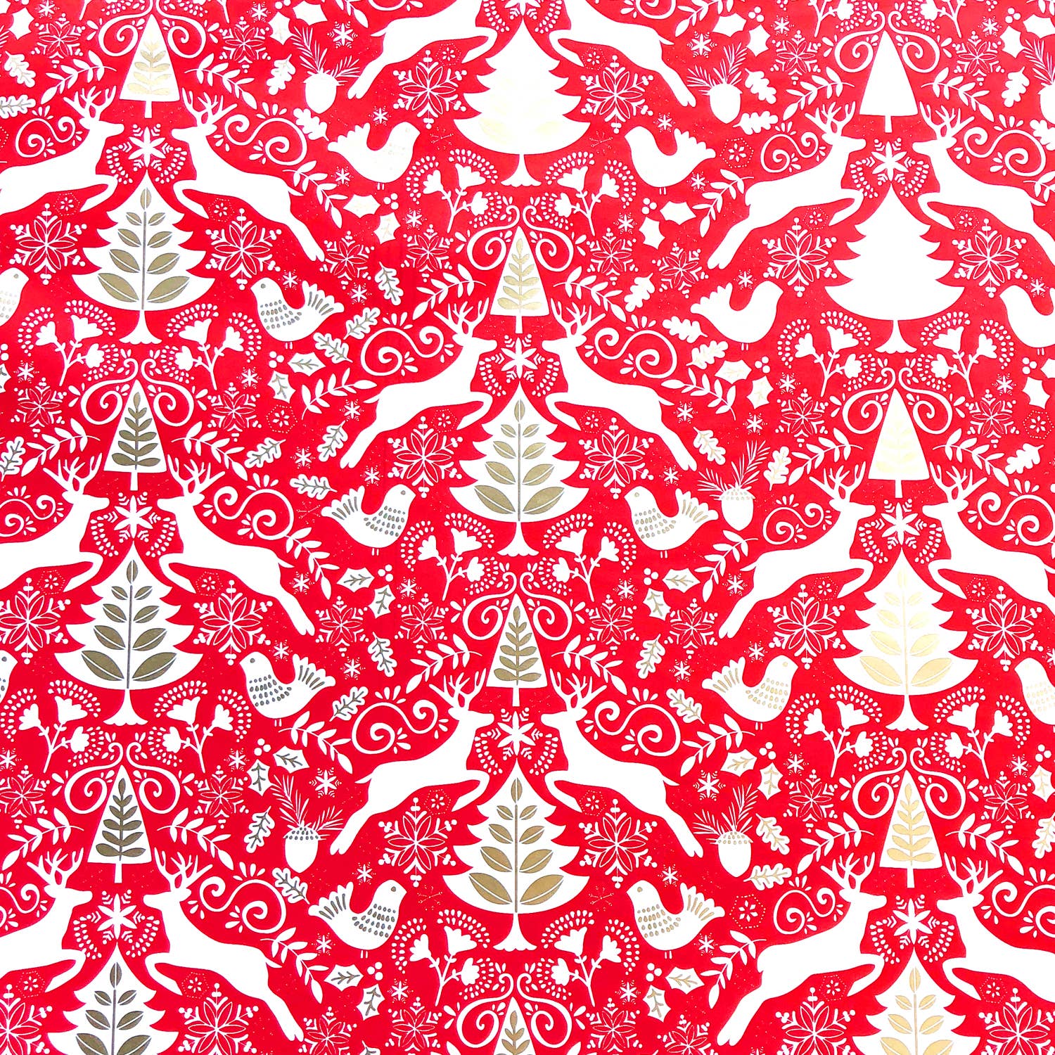 Jillson & Roberts Red Scandinavian Wrapping Paper — Jumbo