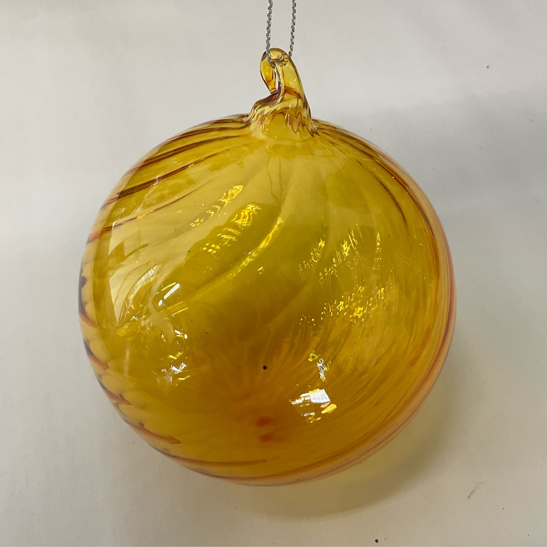 Yellow Glass Ball Ornament