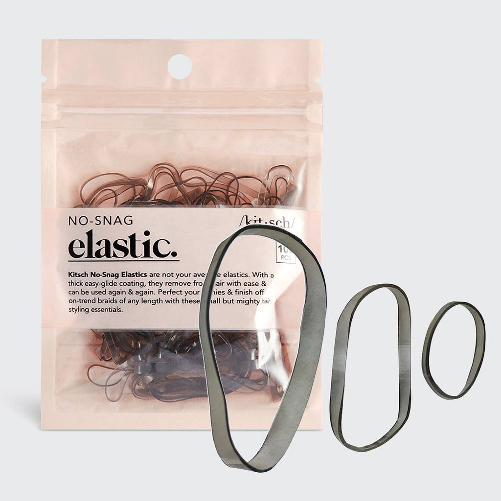 Kitsch No-Snag Elastics — Brown (100-Pack)