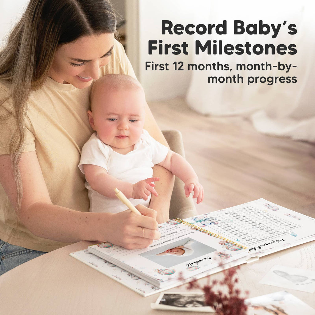 KeaBabies Keepsake Baby Memory Book — Balloon Edition