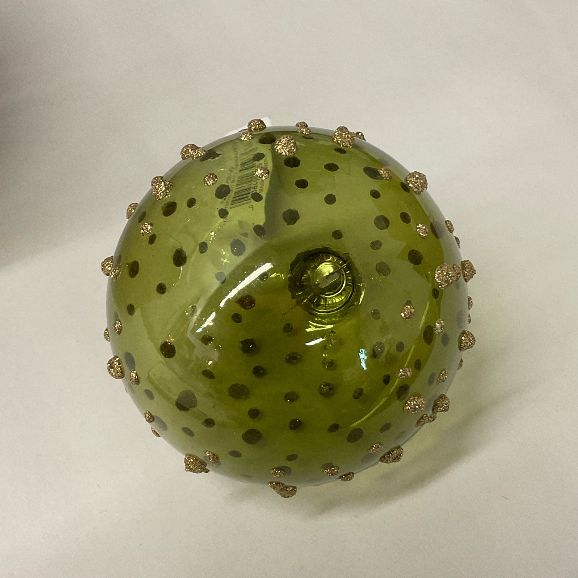 Glittered Glass Dot Ball Ornament