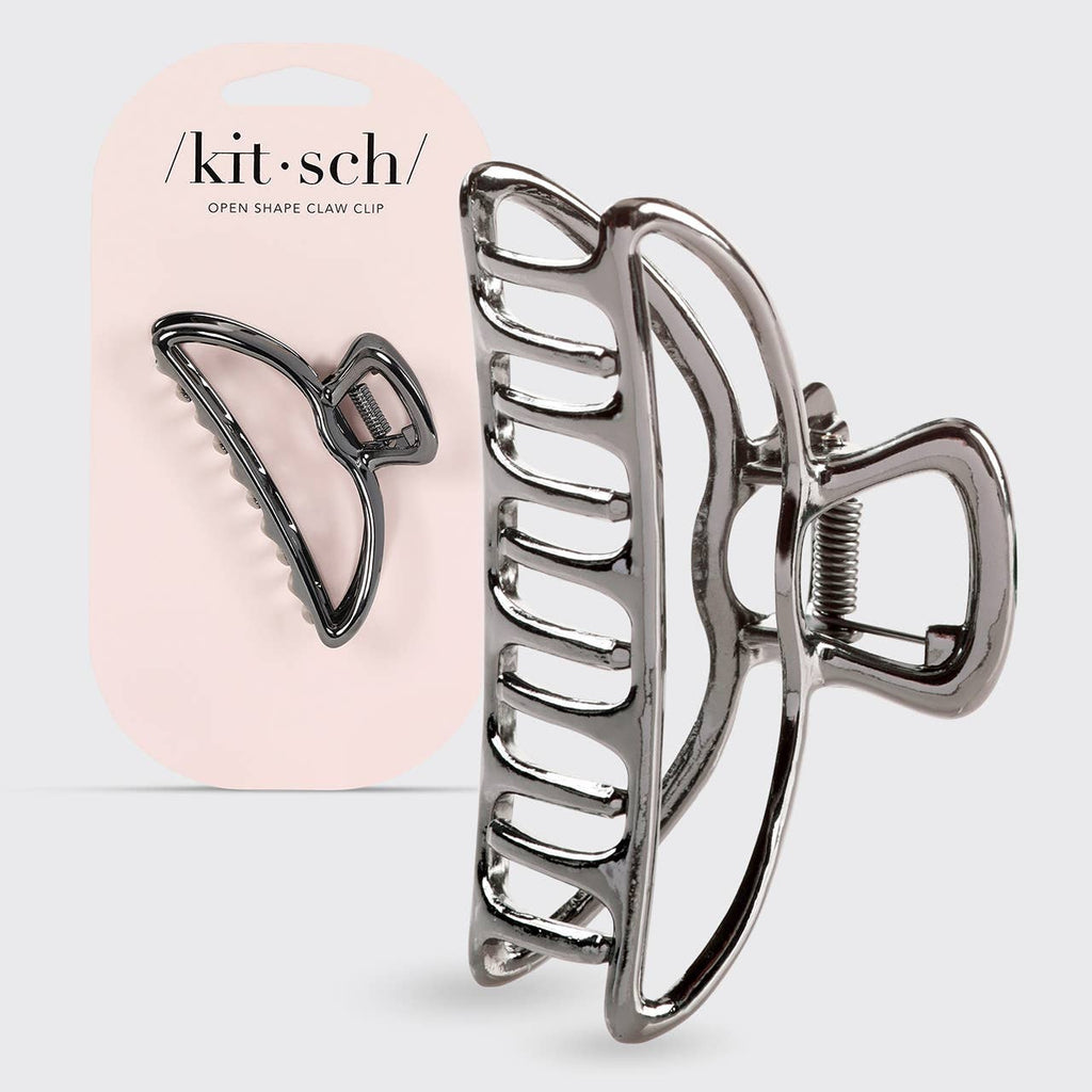 Kitsch Open Shape Claw Clip — Hematite
