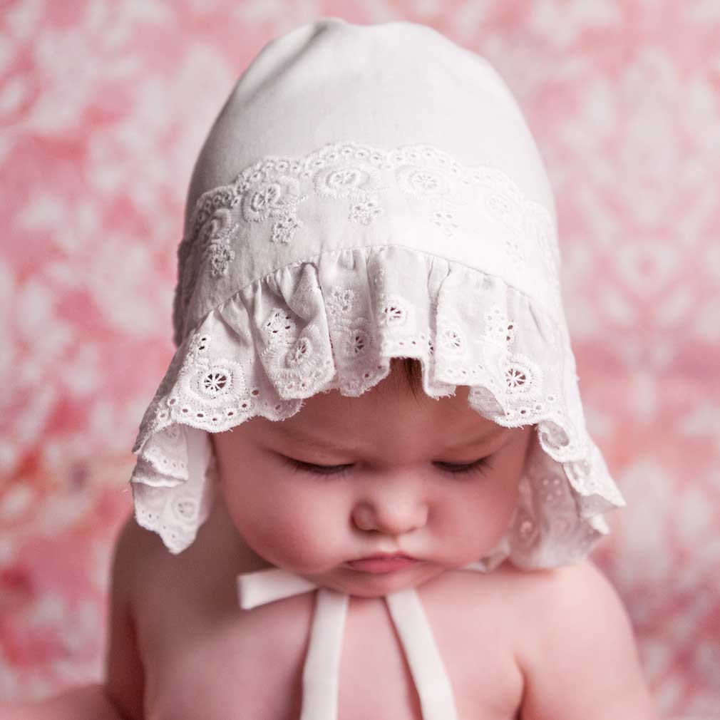 Huggalugs Flower Eyelet Bonnet
