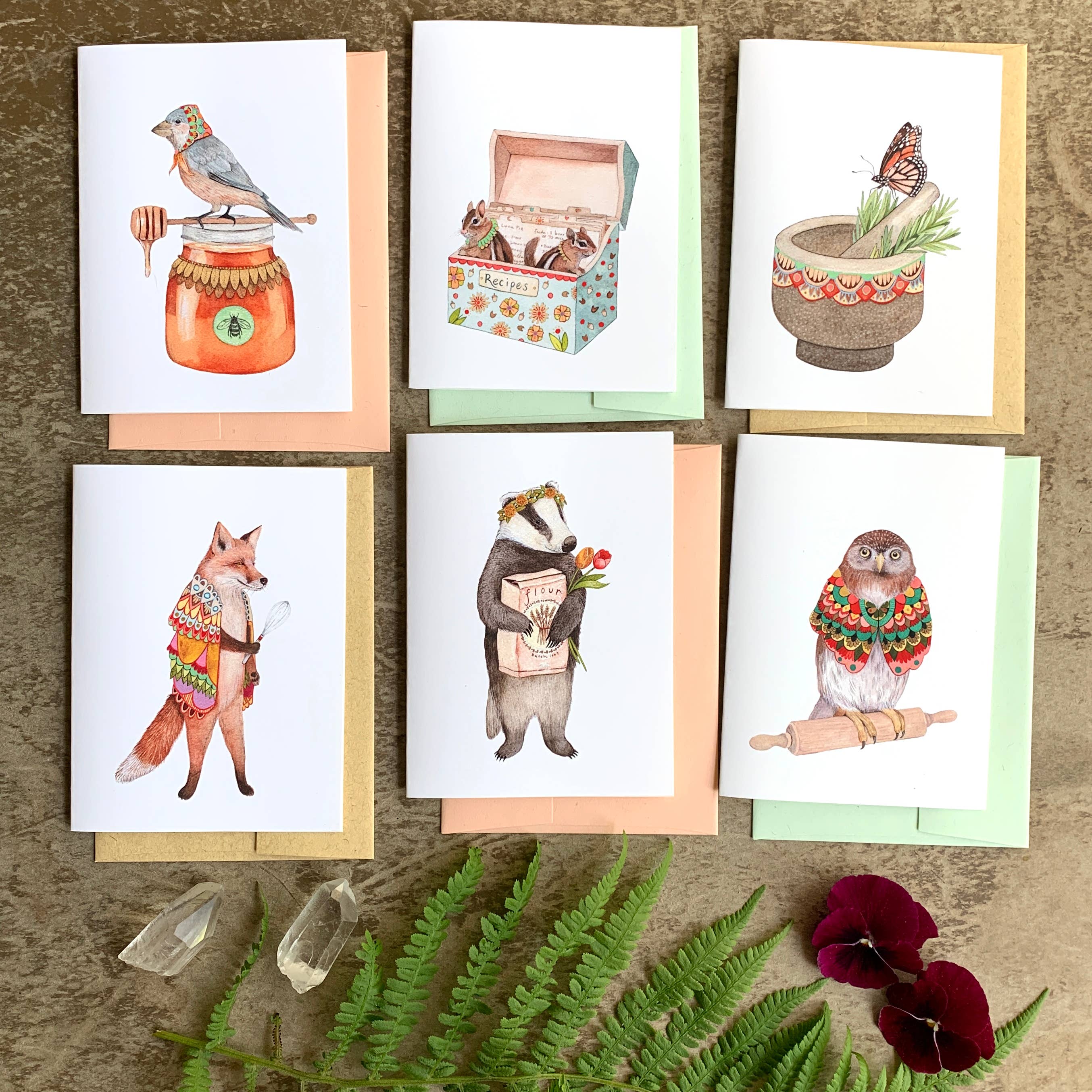 Polanshek of the Hills Woodland Kitchen Card Set — Boxed Set of 6