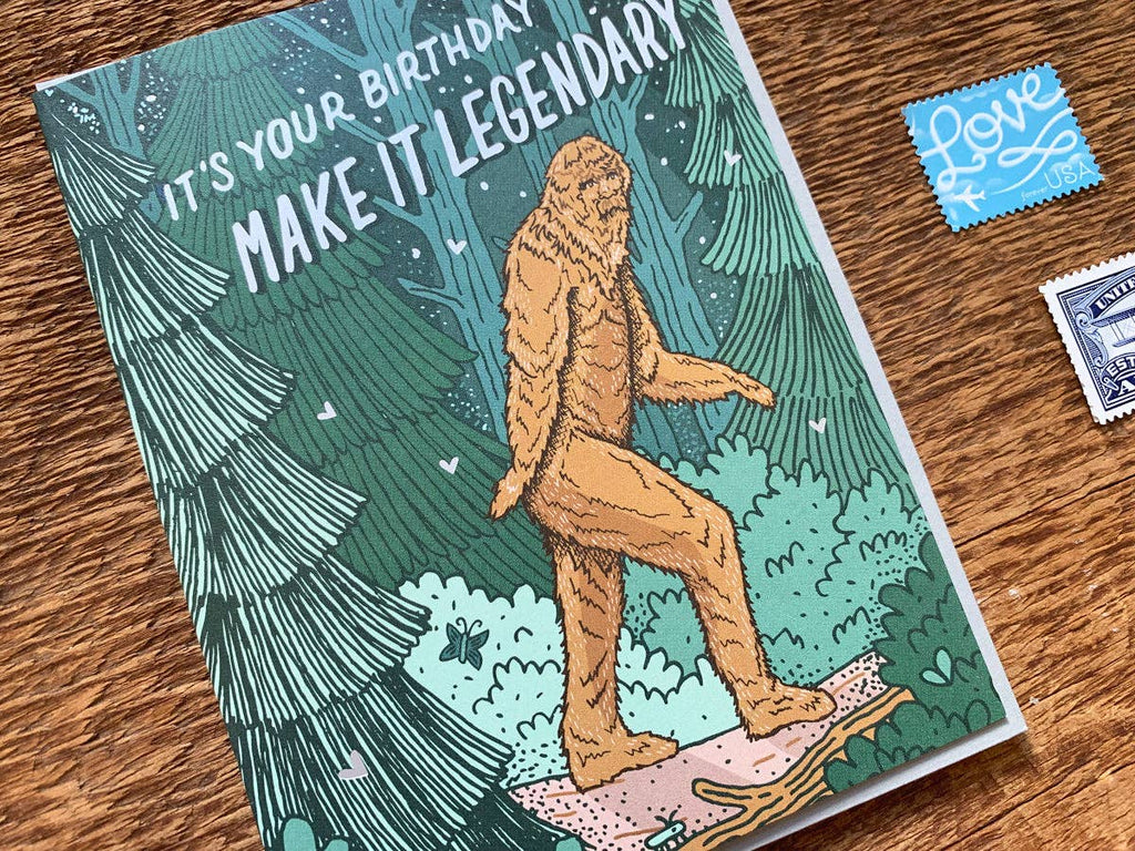 Noteworthy Paper & Press Bigfoot Legendary Birthday Greeting Card