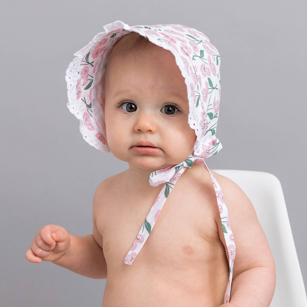 Huggalugs Blush Pink Poppy Bonnet — UPF 25+