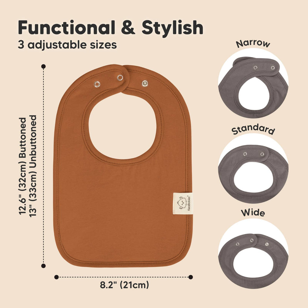 KeaBabies Coast Organic Cotton Drool Bibs — Terracotta (8-Pack)