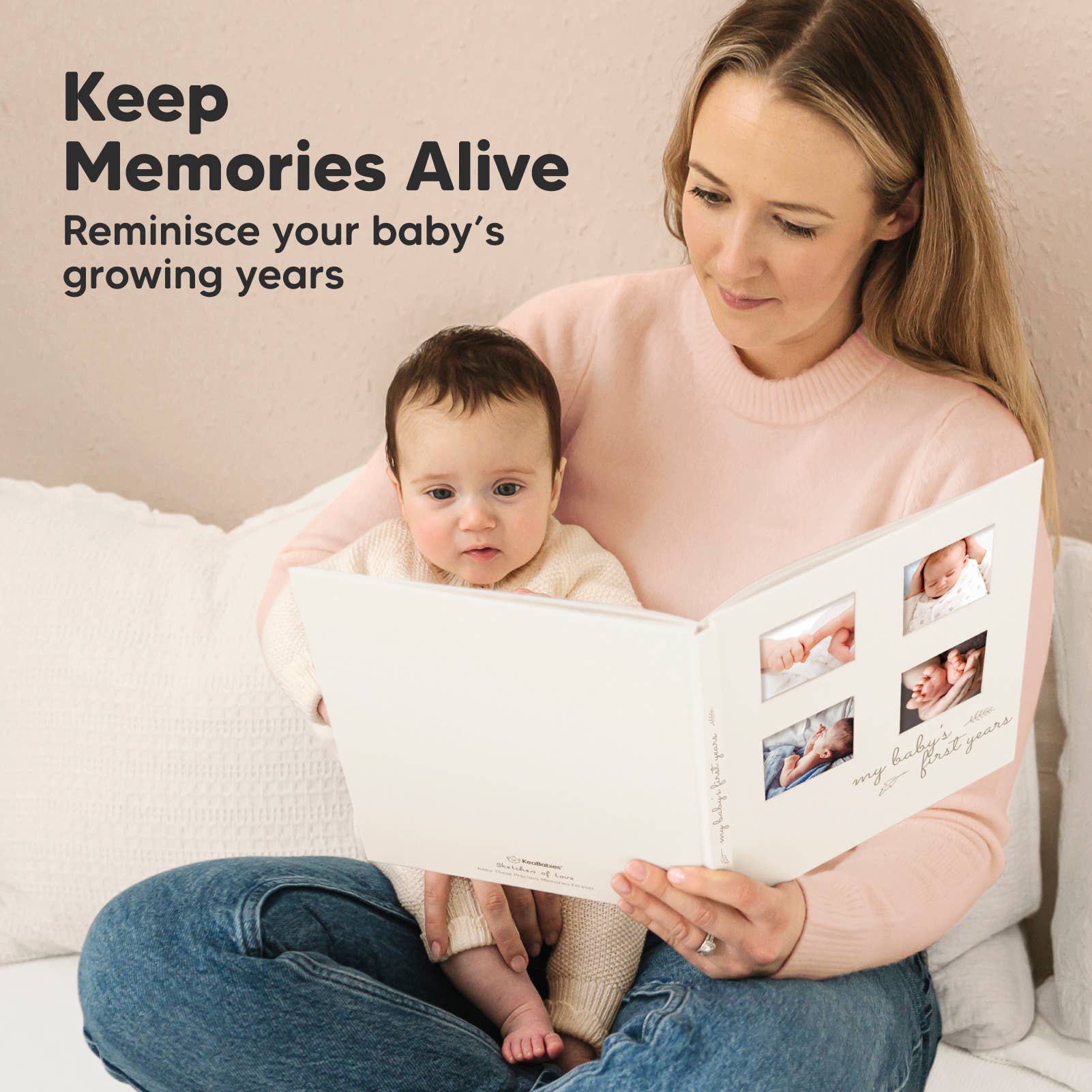 KeaBabies Sketch Baby Memory Book — Alpine White