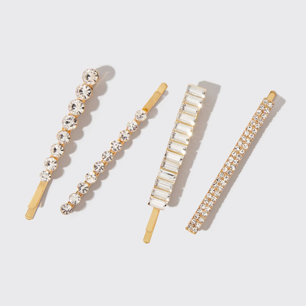 Kitsch Holiday All Dressed Up Rhinestone Bobby Pins 4pc Set