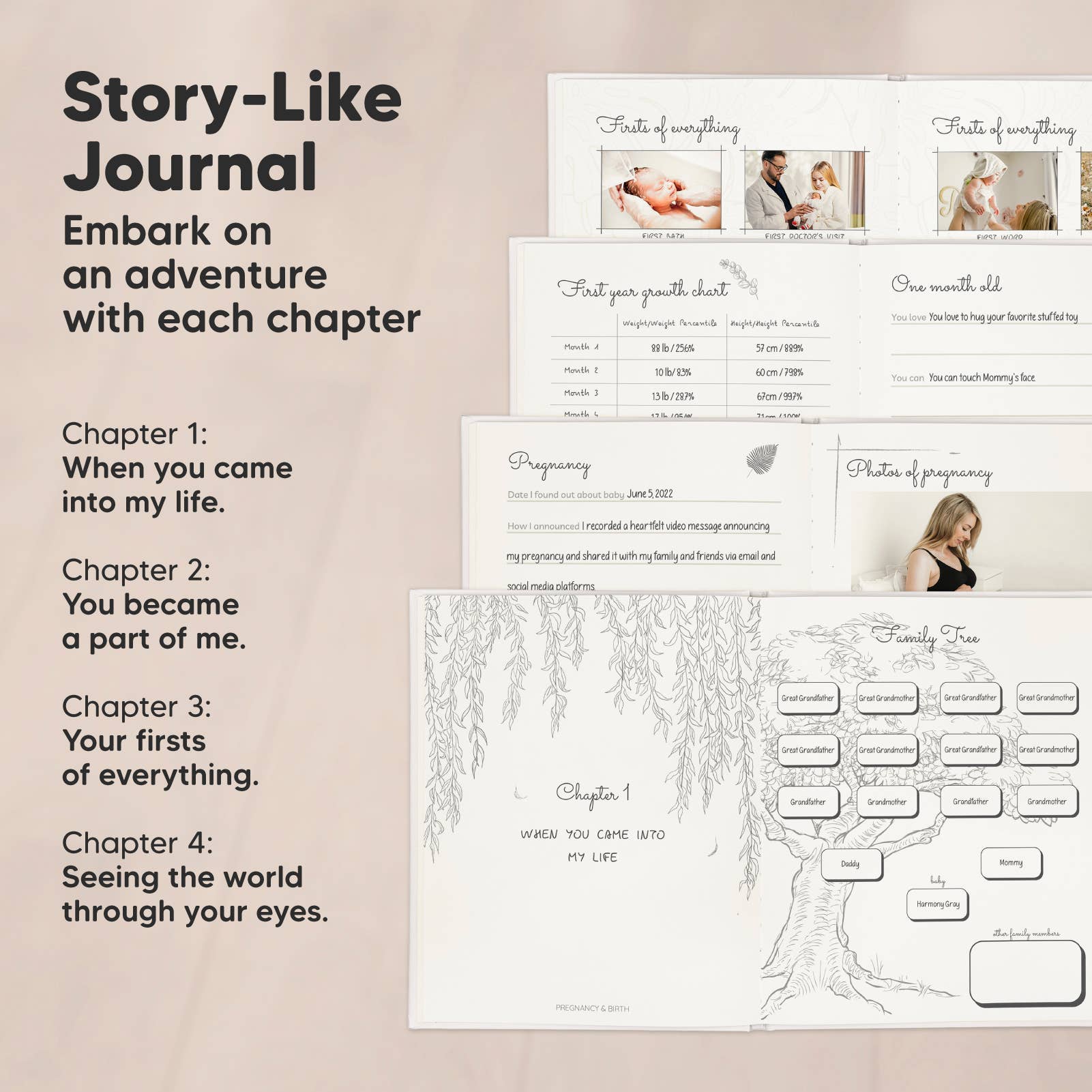 KeaBabies Sketch Baby Memory Book — Alpine White