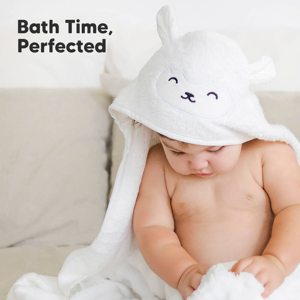 KeaBabies Plush Hooded Baby Towel — Lamb