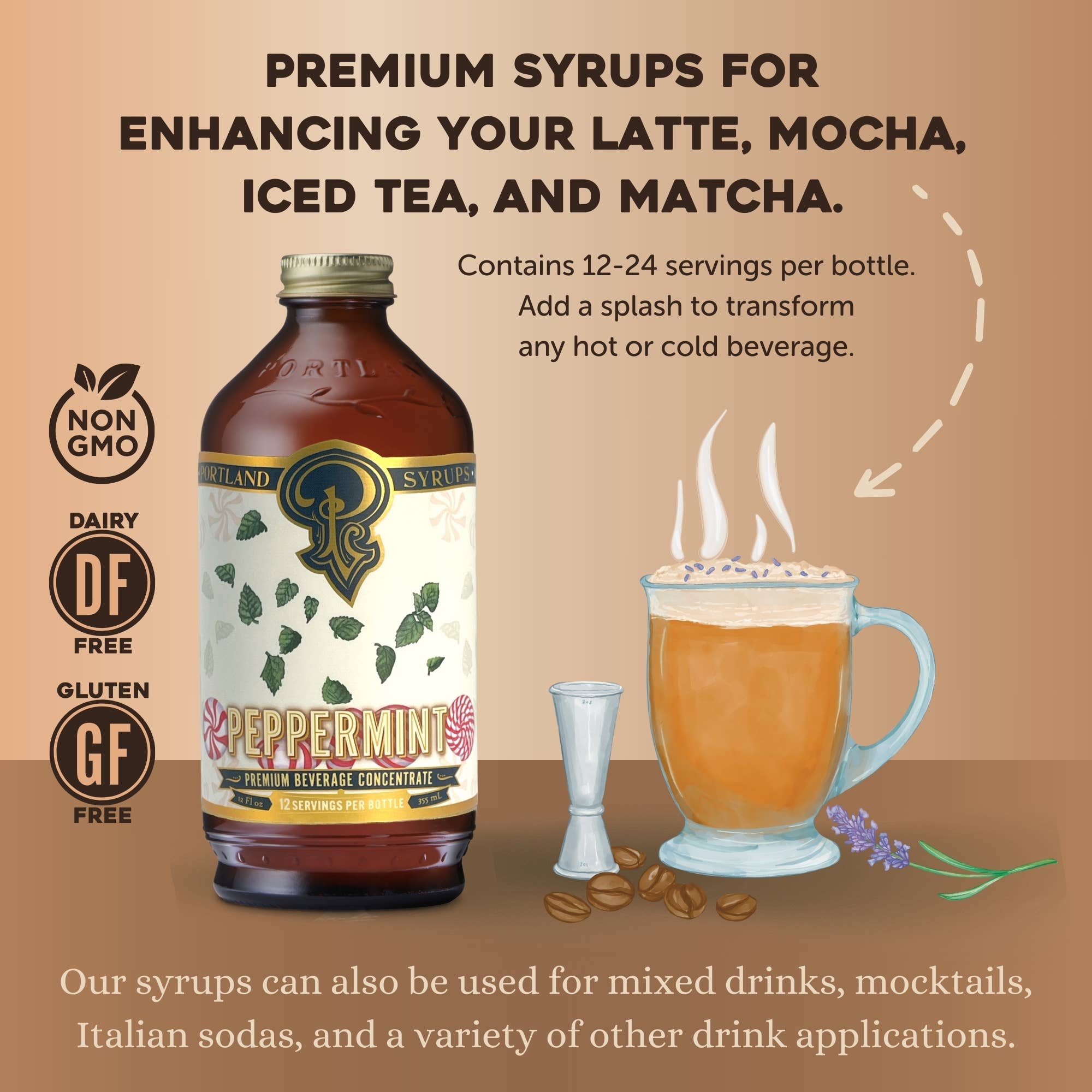 Portland Syrups Limited Edition Peppermint Cocktail & Coffee Syrup — 12oz