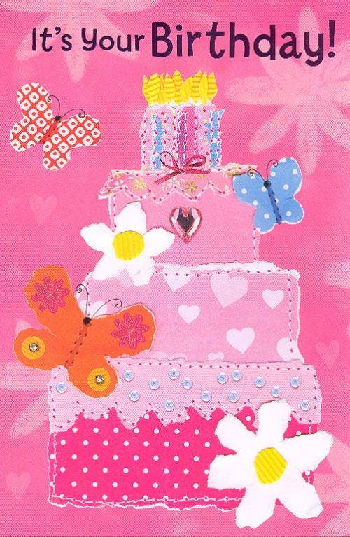 Blush Confetti Birthday Girl Card