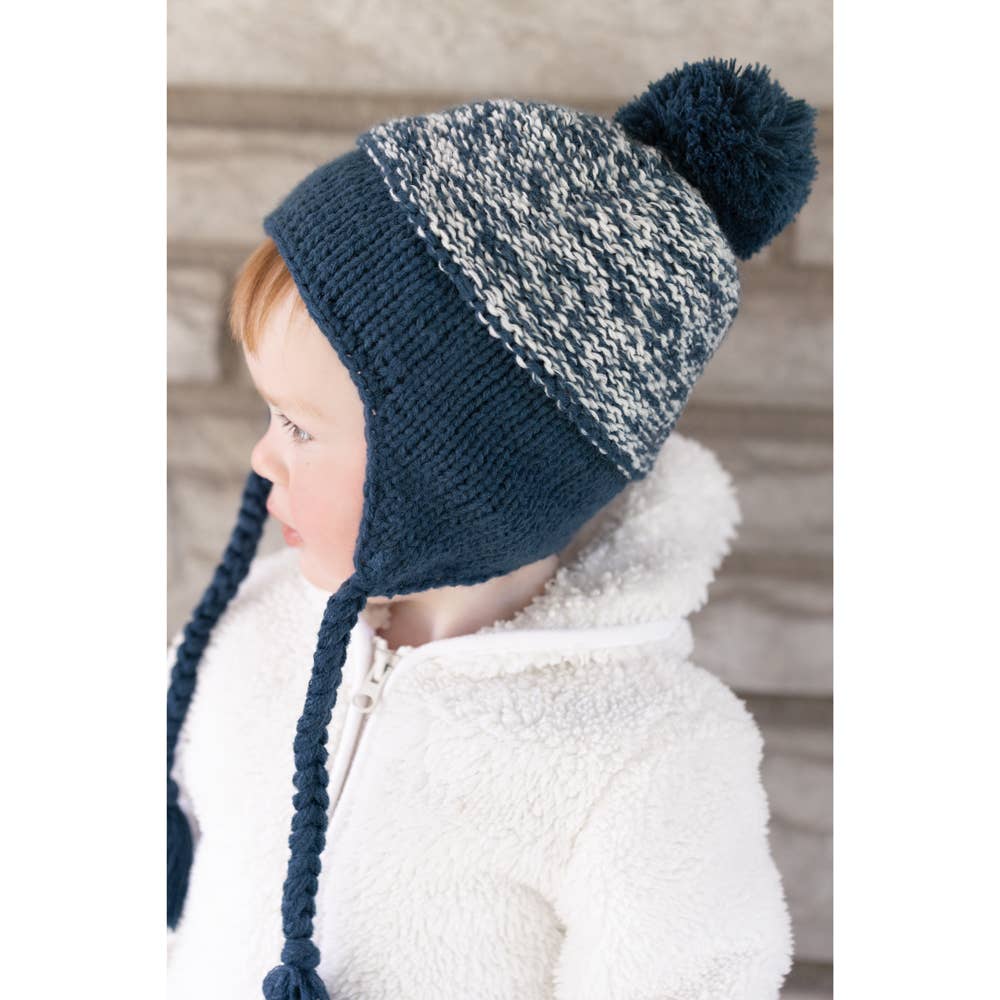 Huggalugs Marled Atlantic Blue Earflap Beanie