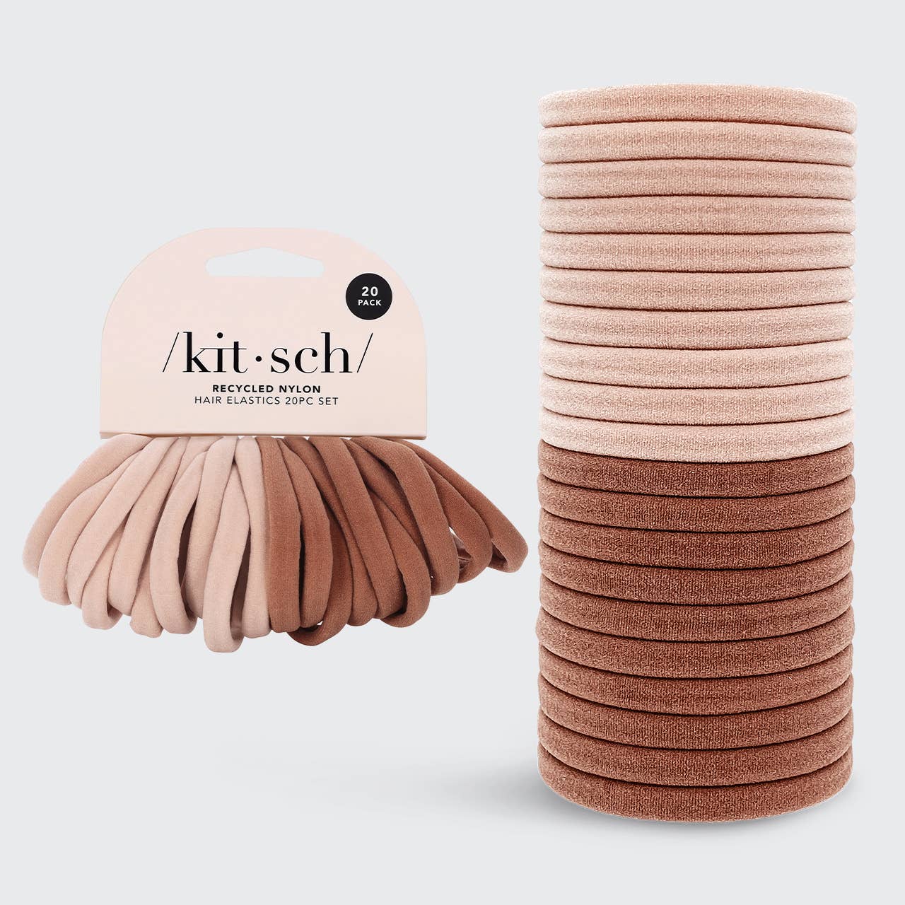 Kitsch Eco-Friendly Nylon Elastics 20pc Set — Blush