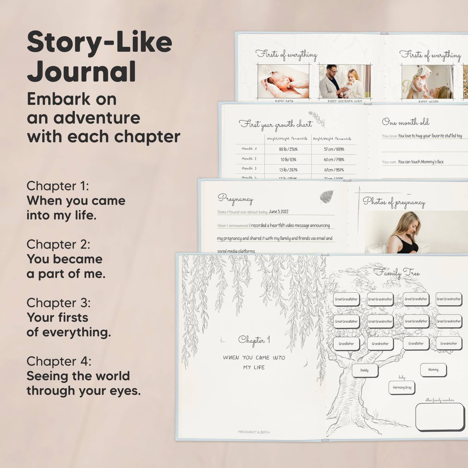 KeaBabies Sketch Baby Memory Book — Sky Blue