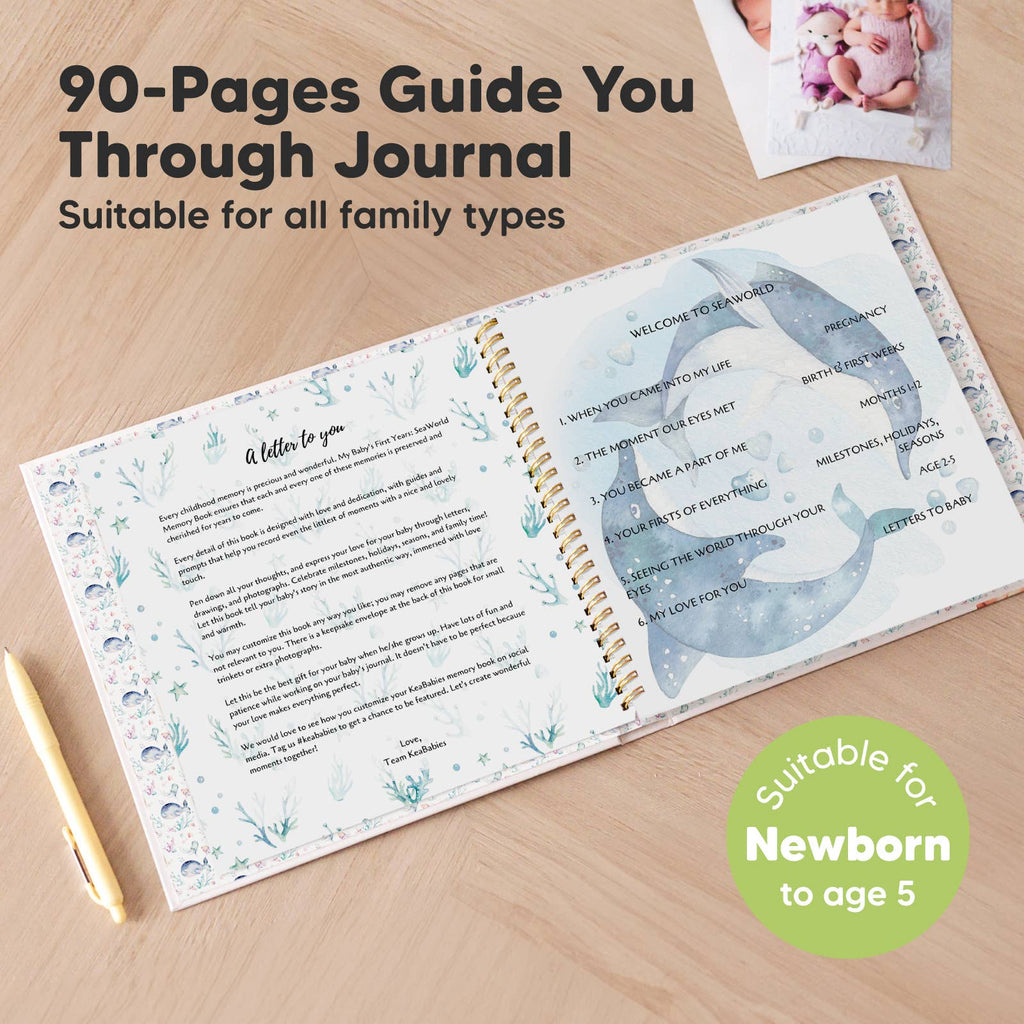 KeaBabies SeaWorld Baby Memory Book — First Years Keepsake Journal