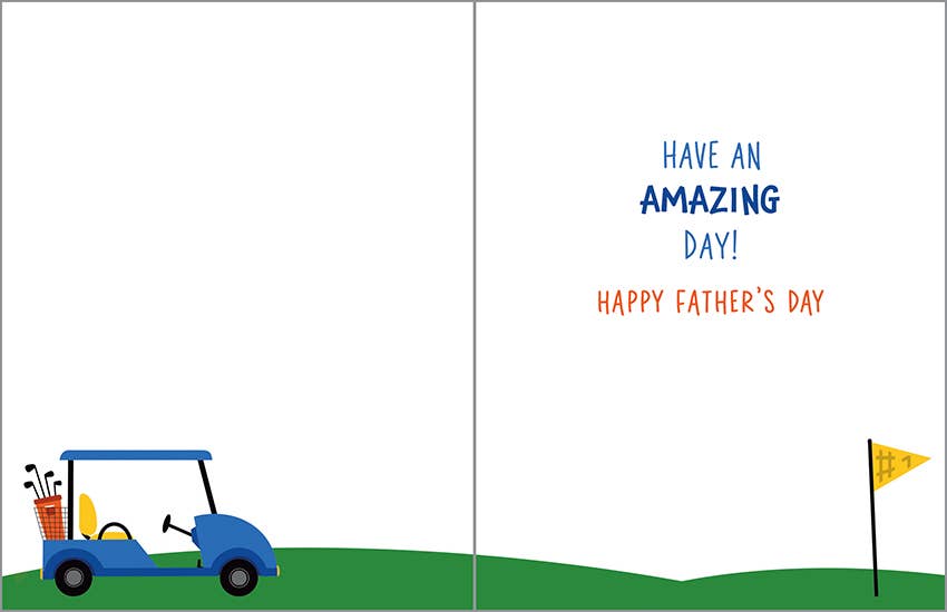 Gina B Father's Day Card — Dad Golf Cart