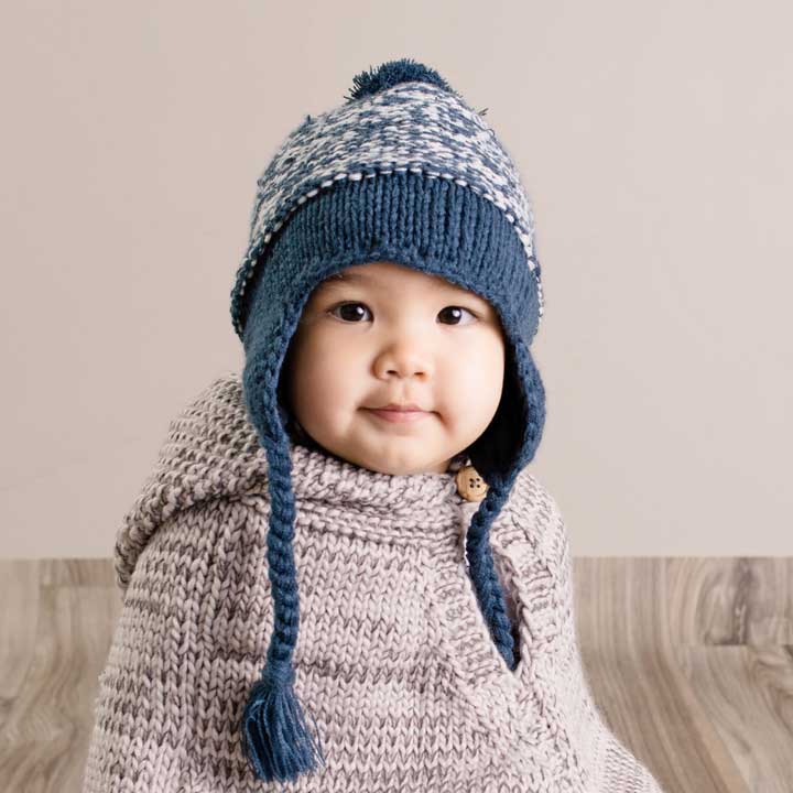 Huggalugs Marled Atlantic Blue Earflap Beanie